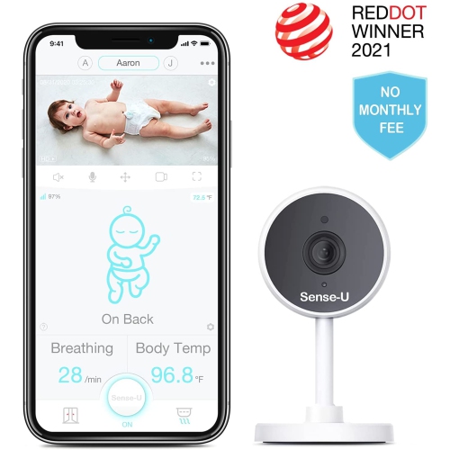 Sense-U Video Baby Monitor Camera with 1080P HD Video, 2-Way Talk, Night Vision, Background Audio, Motion Detection & No Monthly Fee