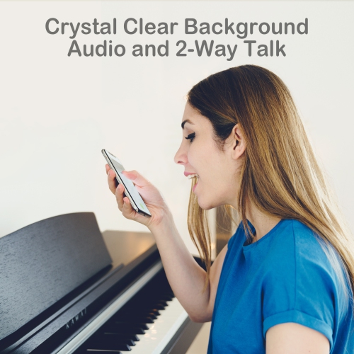 Moniteur vidéo pour bébé Sense-U avec caméra Wi-Fi HD 1080p et arrière-plan audio, vision nocturne, conversation bidirectionnelle et détection de