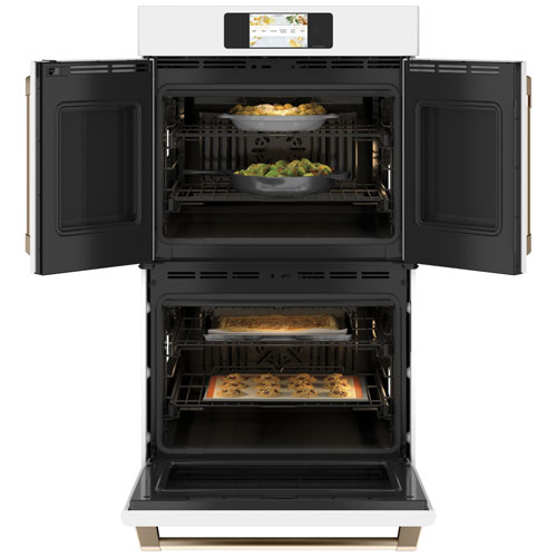 Café 30" 10 Cu. Ft. True Convection Electric Double Wall Oven (CTD90FP4NW2) - Matte White