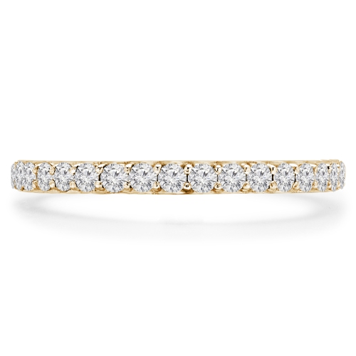 2/5 CTW Round Diamond Semi-Eternity Wedding Band Ring in 14K Yellow Gold - Size 4 to 9