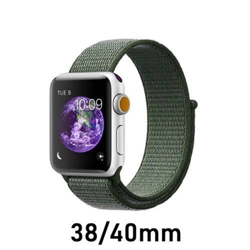 CSMART  Woven Nylon Sport Loop Replacement Band Strap for Apple Watch Iwatch Series 1 to 10 Se Ultra, 38MM 40MM 41MM 42Mm(Series 10), Armygreen