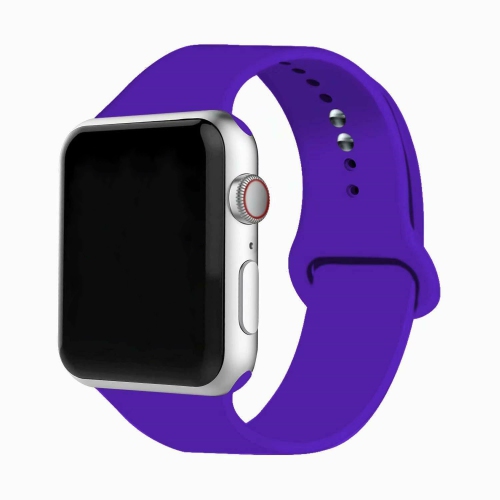 CSMART  Soft Silicone Replacement Band Strap for Apple Watch Iwatch Series 1 to 7 Se, 42MM 44MM 45MM In Purple