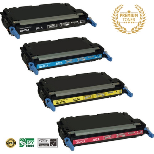 Ultra Toner™ 4 COLORS COMBO - HP 501A/502A BK/M/Y/C Toner Cartridge Premium Quality！