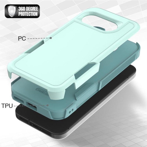 TopSave New Style Matt Polish PC+TPU 2 in 1 Slim Lightweight Shockproof, Rugged, Protective Armor Case For Google Pixel 9a 6.3" 5G, Teal