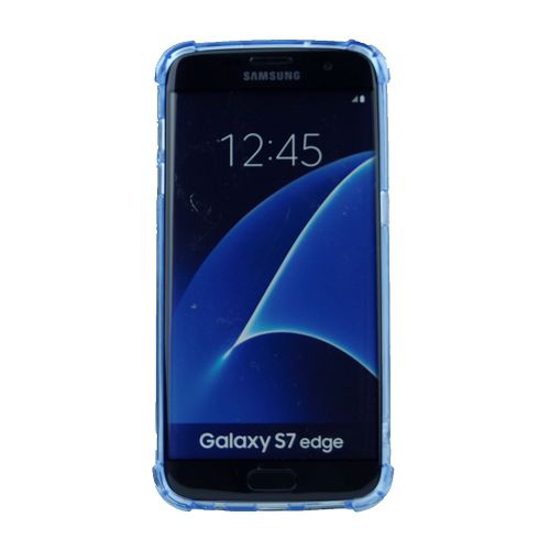 Final Sale! Clear Bumper Corners TPU+ Transparent Hard Cover for Samsung S7 Edge, Blue
