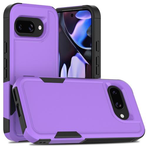 TopSave New Style Matt Polish PC+TPU 2 in 1 Slim Lightweight Shockproof, Rugged, Protective Armor Case For Google Pixel 9a 6.3" 5G, Purple