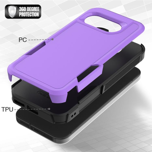 TopSave New Style Matt Polish PC+TPU 2 in 1 Slim Lightweight Shockproof, Rugged, Protective Armor Case For Google Pixel 9a 6.3" 5G, Purple