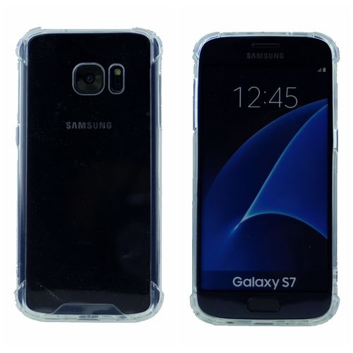 Clear Bumper Corners TPU+ Transparent Hard Cover for Samsung S7, Clear