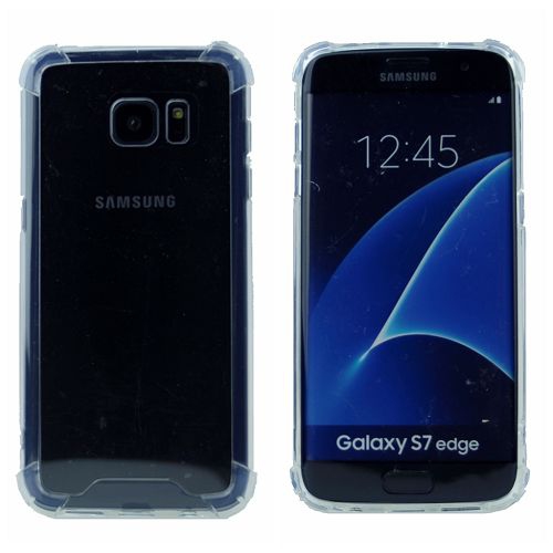 Final Sale! Clear Bumper Corners TPU+ Transparent Hard Cover for Samsung S7 Edge, Clear