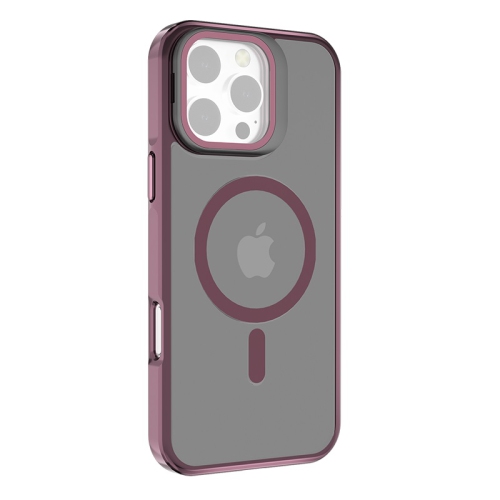 TopSave Matte Semi Clear Protective with Raised Camera Lens Cover and Metallic Trim Adjustable Camera Cover Kickstand Phone Case For iPhone 16 Pro,