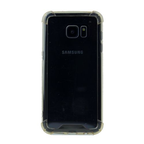 Final Sale! Clear Bumper Corners TPU+ Transparent Hard Cover for Samsung S7 Edge, Gold