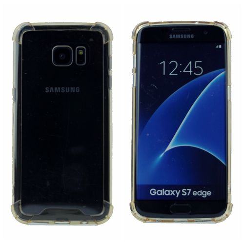 Couverture rigide transparente transparente TPU pour Samsung S7 Edge, or