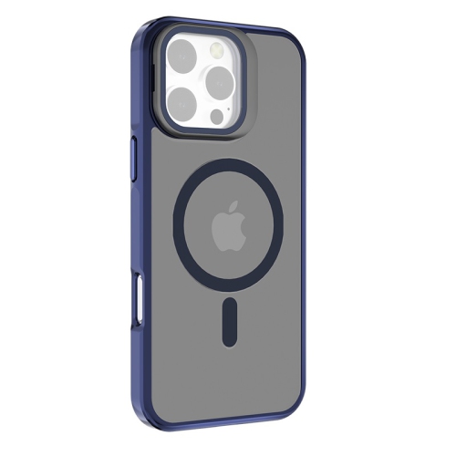 TopSave Matte Semi Clear Protective with Raised Camera Lens Cover and Metallic Trim Adjustable Camera Cover Kickstand Phone Case For iPhone 16 Pro,