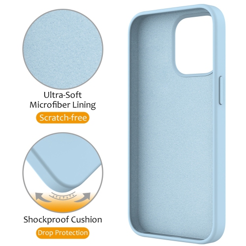 TopSave Magnetic Ring Stand Liquid Silicone Slim Thin Shockproof Protective Cover for iPhone 16 Pro 6.3", Light Blue