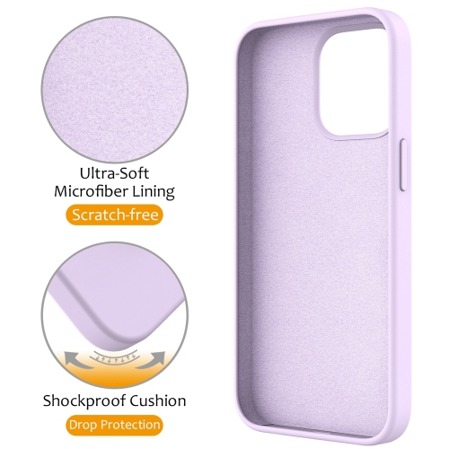 TopSave – Support à anneau magnétique mince en silicone liquide, étui protecteur antichoc pour iPhone 16 Pro de 6,3 po, violet pâle