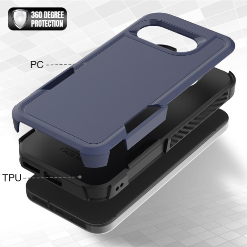 TopSave New Style Matt Polish PC+TPU 2 in 1 Slim Lightweight Shockproof, Rugged, Protective Armor Case For Google Pixel 9a 6.3" 5G, Navy Blue