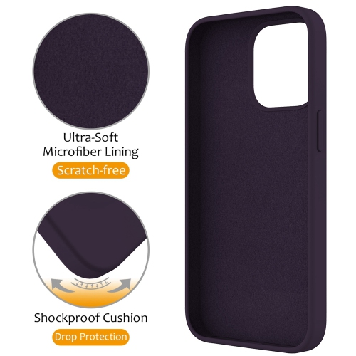 TopSave Magnetic Ring Stand Liquid Silicone Slim Thin Shockproof Protective Cover for iPhone 16 Pro 6.3", Dark Purple