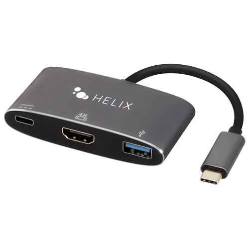 Concentrateur 3-en-1 USB-C à HDMI/USB-C/USB-A de Helix