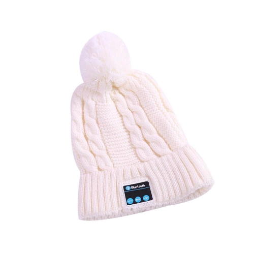 Wireless Bluetooth® Cable Knit Hat - Cream