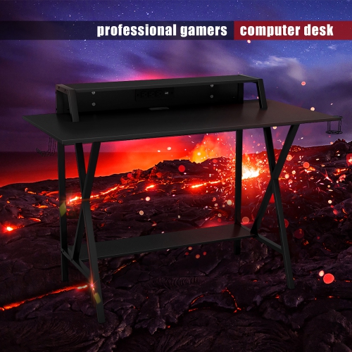 Costway Professional All-In-One Gaming Desk – Black