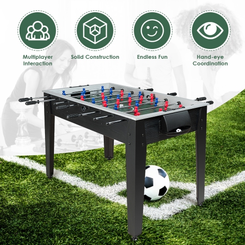 Gymax 48'' Competition Sized Wooden Soccer Football Table Adults & Kids Home Recreation