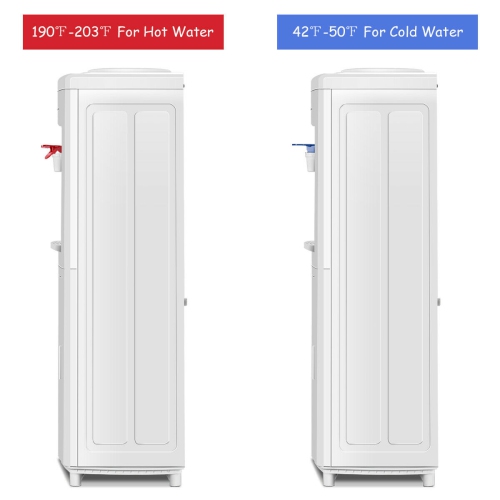 Gymax 5 Gallon Top Loading Hot & Cold Water Dispenser Cooler w/ Storage Cabinet