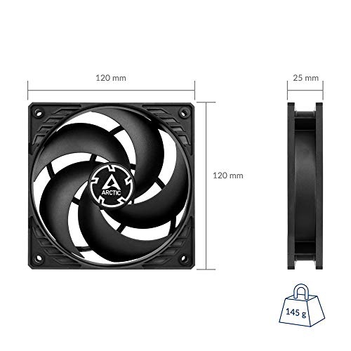 Arctic ACFAN00120A Pressure-Optimized 120 mm Fan with PWM and PST, Black