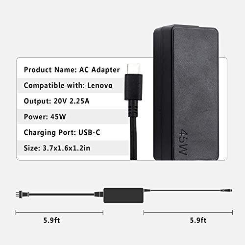 HotTopStar 45W USB-C Power Adapter Compatible for Lenovo Yoga C630, ThinkPad X270,ThinkPad L580