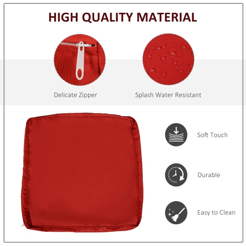 Outsunny 14Pcs Outdoor Cushion Covers, Patio Cushion Covers Replacement for Rattan Sofa Set - No Cushion Included, Red
