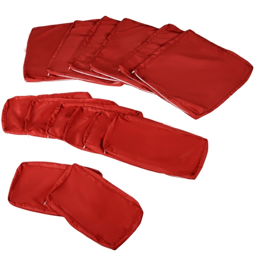 Outsunny 14Pcs Outdoor Cushion Covers, Patio Cushion Covers Replacement for Rattan Sofa Set - No Cushion Included, Red