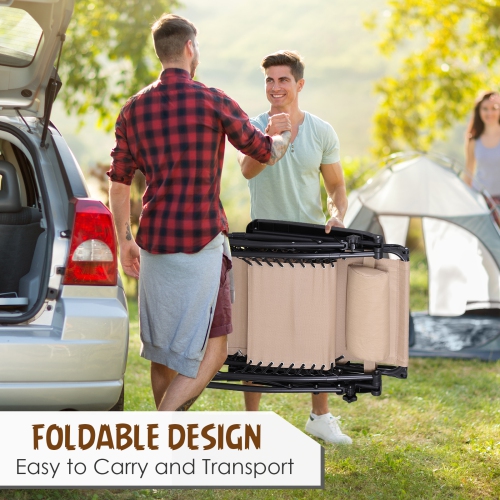 Outsunny 2 Piece Foldable Lounge Chair with Canopy Shade, Outdoor Zero Gravity Chair w/ Side Tray & Cup Holder, Reclining Lounger w/ Breathable Mesh