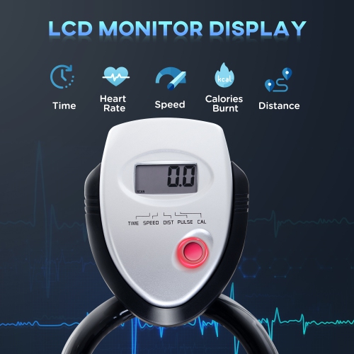 Soozier Stationary Magnetic Exercise Bike, Belt Drive Training Bicycle, Indoor Cardio Workout Cycling Bike for Home Gym, Adjustable Magnetic Resistance with LCD Monitor