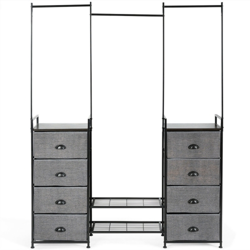 Gymax Fabric Dresser Storage Tower Organizer W 8 Drawers Metal Frame Shoe Rack Best Buy Canada