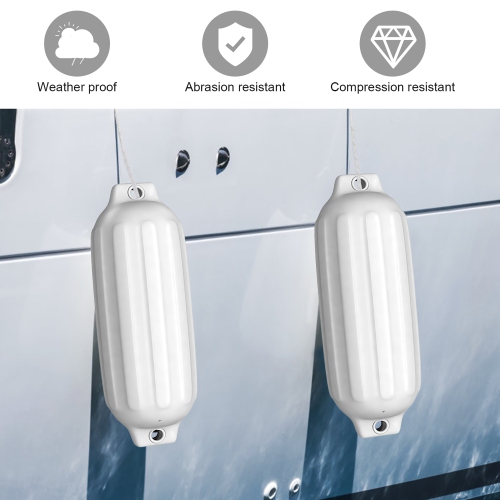 Gymax 23'' Boat Fenders Hand Inflatable Marine Bumper Shield Protection Pack of 4 White