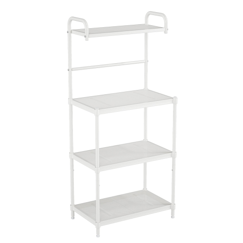 Costway 4-Tier Baker's Rack Microwave Oven Rack Shelves Kitchen Storage Organizer White