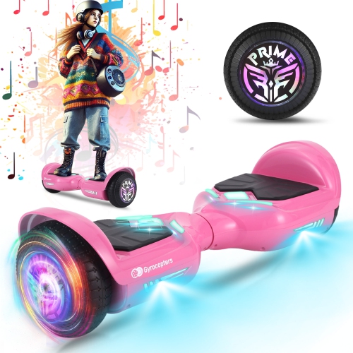 Gyrocopters Prime All-Terrain Hoverboard | Speed up to 15km/h | 300W Powerful Motor | 6.5” LED wheels | 165 lbs weight capacity | UL2272 certified |