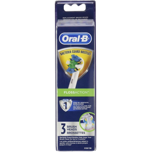 Oral-B Floss Action Electric Toothbrush Replacement Heads, 3 Count, 2 Pack