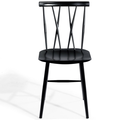 Costway Set of 2 Dining Side Chairs Chairs Armless Cross Back Kitchen Bistro Caf