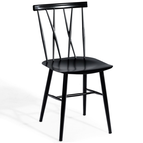 Costway Set of 2 Dining Side Chairs Chairs Armless Cross Back Kitchen Bistro Caf