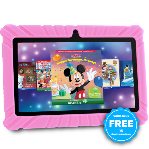 Contixo – Tablette pour enfants de 7&nbsp;po, de 3 à 7 ans, livres numériques Disney de plus de 50 ans, étui à l'épreuve des enfants, tablette Androi