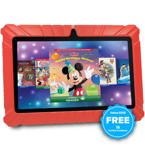 Contixo – Tablette pour enfants de 7&nbsp;po, de 3 à 7 ans, livres numériques Disney de plus de 50 ans, étui à l'épreuve des enfants, tablette Androi