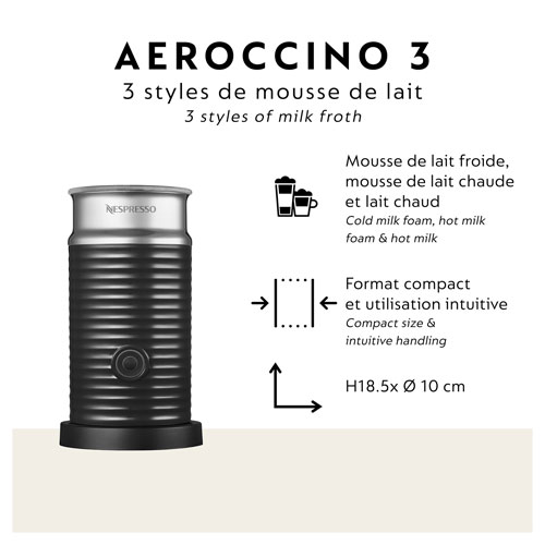 Machine à café/espresso Nespresso Vertuo Next Premium par Breville avec Aeroccino - Noir classique