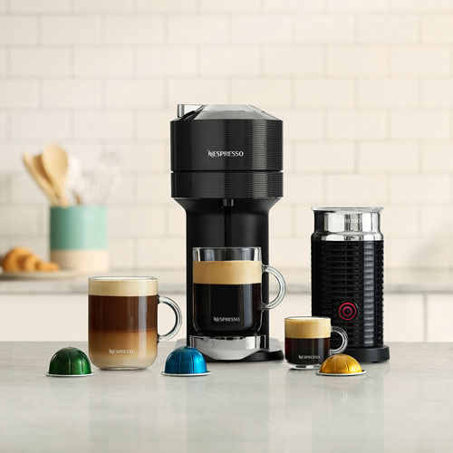 Machine à café/espresso Nespresso Vertuo Next Premium par Breville avec Aeroccino - Noir classique