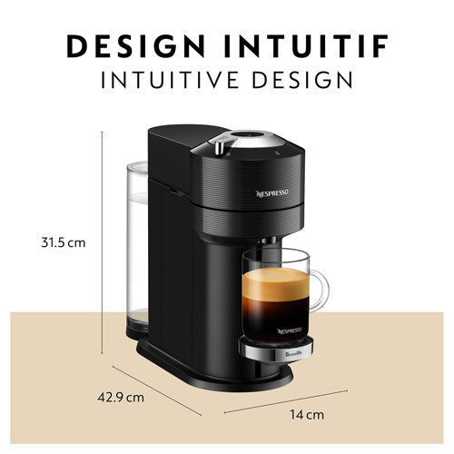 Nespresso Vertuo Next Premium Coffee & Espresso Machine by Breville with Aeroccino - Classic Black