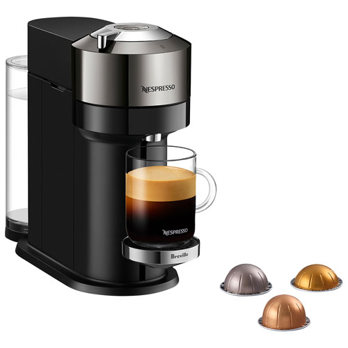 Machine à café/espresso Nespresso Vertuo Next Deluxe par Breville - Chrome foncé