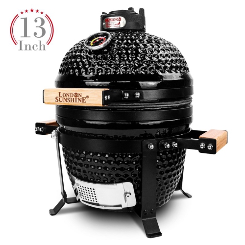 London Sunshine Ceramic Kamado Charcoal BBQ Griller - 13 inch Cadet Series