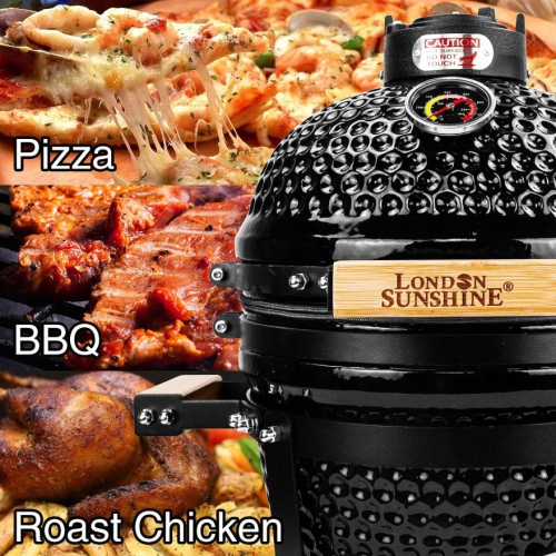 London Sunshine Ceramic Kamado Charcoal BBQ Griller - 13 inch Cadet Series