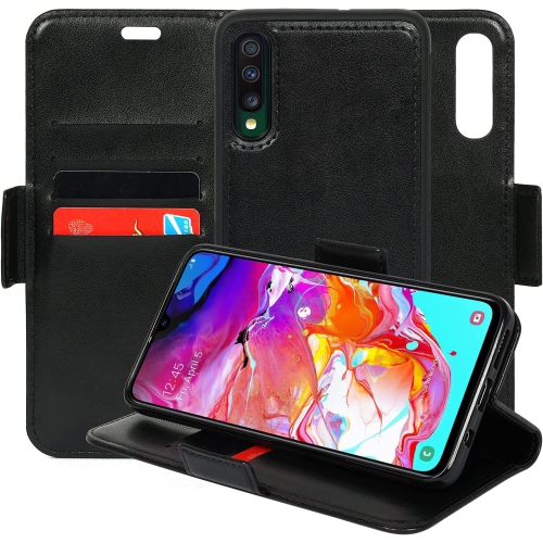 Navor Detachable Magnetic Wallet Case with RFID Protection Compatible for Samsung Galaxy A50 [Vajio Series] - Black