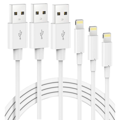 Paquet de 3 câbles de recharge Lightning à USB certifiés 3&nbsp;pi; Câbles de chargement pour iPhone 14/13/12 Xs Max XR X 8 7 6 5 Plus SE iPad mini