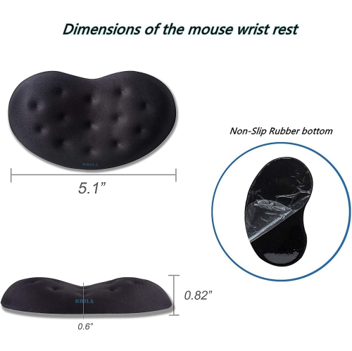 Ergonomic Memory Foam Mouse Wrist Rest Support Pad Cushion for Computer, Laptop, Office Work, PC Gaming - Massage Holes Design - Wrist Pain Relief